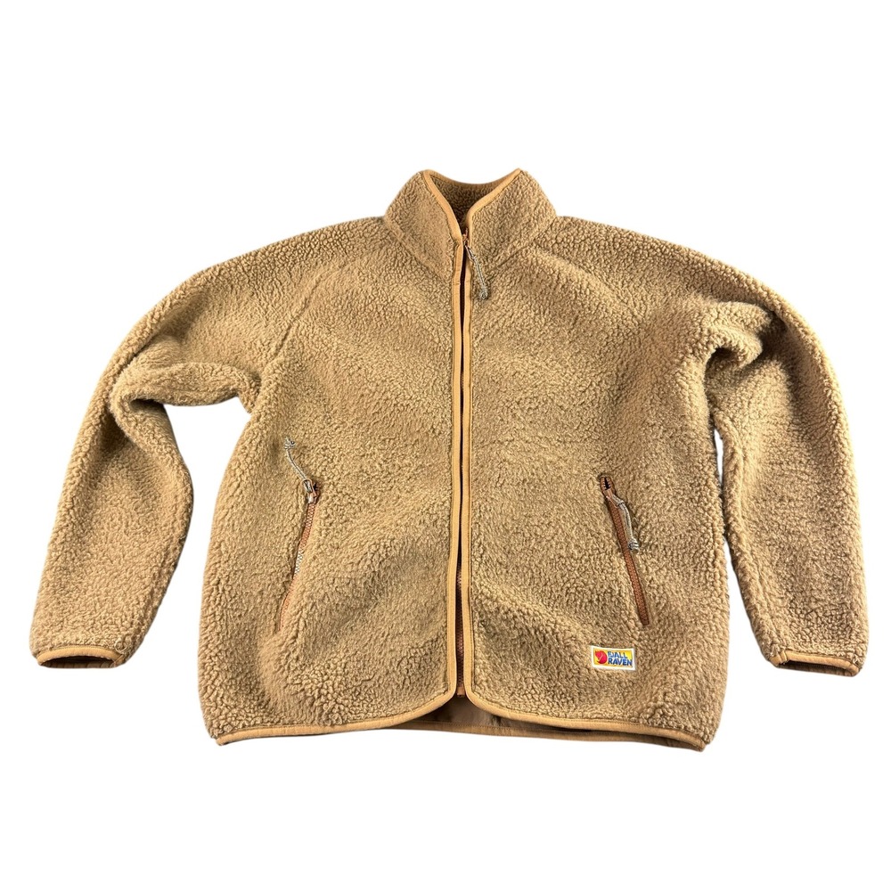 Fjallraven Vardag Pile Fleece Jacket Womens Medium Acorn‎ Brown Full Zip 84789
